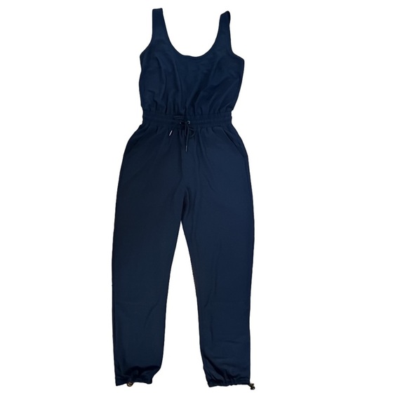 Abercrombie & Fitch Traveler Jumpsuit Navy Blue Sleeveless Stretch Small Tall - Picture 2 of 16